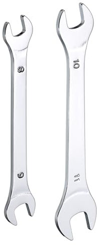 QUARKZMAN Set Di 2 Chiavi a Doppia Apertura Sottili 8×9/10×11mm Metriche Super Sottili Testa Piana lucidata Specchio Chiave a Bocca Aperta per Riparazione Automobilistica