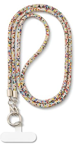 AOKSUNOVA Handykette Bunt Glitzer Schlüsselband Lang Handykette Universal Handyband Zum Umhängen