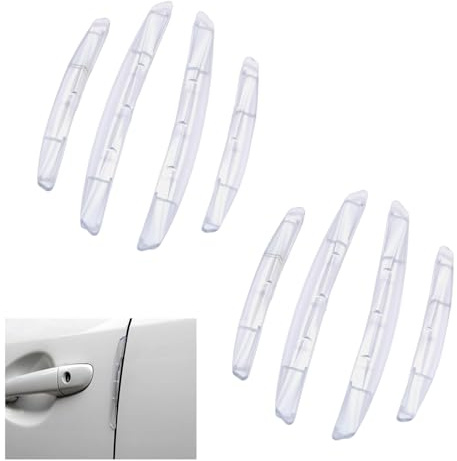 SIXHAOBU Auto Gummi Türkantenschoner, 8 Stück Autotürkantenschutz, Transparent Anti Kratzer Dekorative Streifen für Rückspiegel, Türen, Türgriff