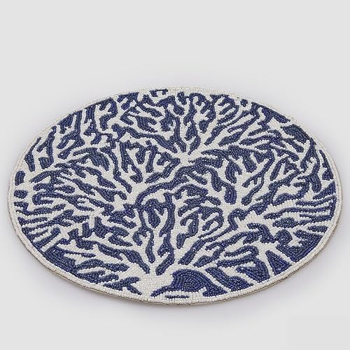 EDG Enzo De Gasperi Bajoplato Corales Alrededor D 36 Cm Blanco Azul