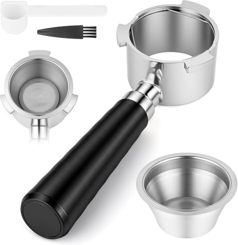 HOTUT Portafiltro Senza Fondo da 51mm con Schermo a Disco compatibile, Portafiltro senza fondo 51 mm con 3 orecchie, Delonghi braccetto porta filtro macchina caffè Dedica EC680 EC685 EC785