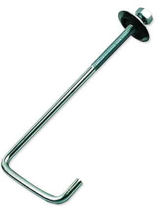 Ironlux - Pack 10 Crochets de Fixation - Idéal pour Uralitas et Feuilles de Polycarbonate Transparent - Épaisseur 6 mm - Mesure 150 x 52 x 20 - Fabriqué en Zinc