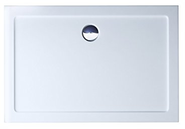 Durovin Bathrooms 800 x 700 x 40mm Shower Tray, Light Sturdy, Acrylic, Glossy White Finish, Rectangular Shape