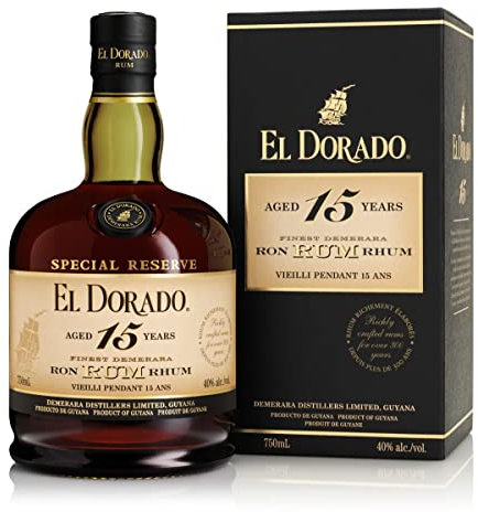 El Dorado 15 Year Old Special Reserve Rum, 70 cl - Aged for 15 Years - Flavours of Tropical Fruit and Spice - Perfect for Sipping