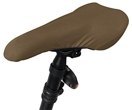 HUGS IDEA Fahrradsattelüberzug, einfarbig, braun, Sattelüberzug, Fahrradsitzschutz, elastisch, staubabweisend, für Heimtrainer, Outdoor-Fahrrad für Damen und Herren