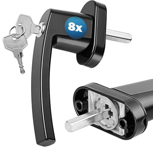 Monzana 8x Maniglia per Finestre con Serratura 8 Chiavi Perno 35mm Chiusura di Sicurezza Bambini