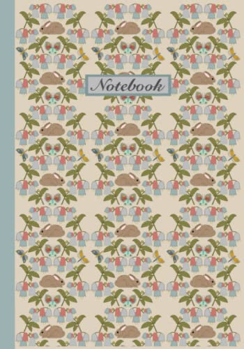 Rabbit, Butterfly, Dragonfly and Bellflower Notebook: Vintage Style Notebook/Journal