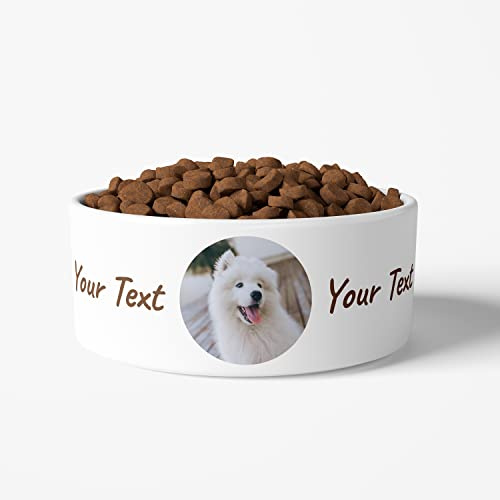 Ciotola per cani personalizzata in ceramica con foto e testo | Ciotola per il cibo con nome da personalizzare (immagine e testo)