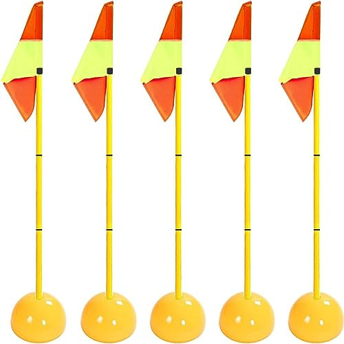 HDYZJQ Corner Flag Agility Pole Set, Football Training Pole with Sand Injection Base, Multifunctional Marker Rod for Soccer Drills and Training(1.5m(5ft))
