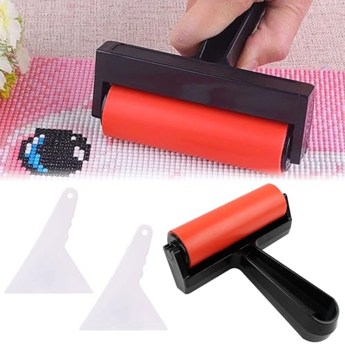 1 Rullo Per Pittura a Diamante 5D, Con 2 Raschietto Triangolare, Strumenti Di Pittura Diamante, Kit e Accessori Per La Pittura a Diamante, Diamante Pittura A Punto Croce Strumento Per Adulti o Bambini