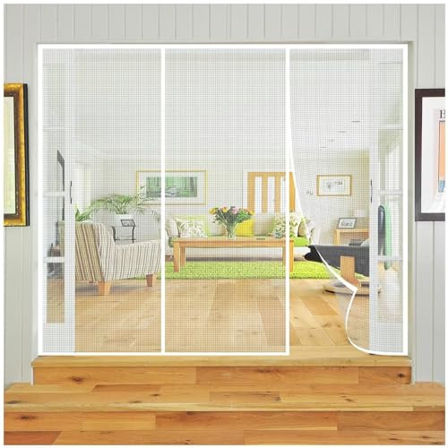 Magnetic Fly Screen Door Insect Protection 280x290cm Magnetic Fly Curtain Fly Screen Window Roller Blind Easy Adhesive Installation for Balcony Door Patio Door White