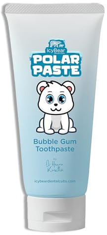 ICY Bear POLARPASTE - Kids Toothpaste, Bubblegum Flavor for 6M+ Children, Dentist-Approved with Age-Appropriate Fluoride, 50ml