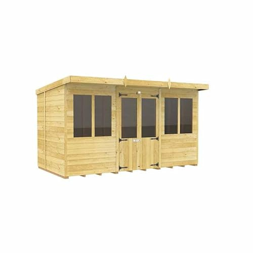 Buttercup Farm 12ft x 8ft Pent Summer House - Wood - L231 x W358 x H201 cm