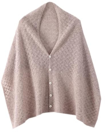 LIUYUYOUGO Châles Femme Poncho En Laine Mérinos Pour Femme Élégant Évidé Crochet Écharpe Bouton Cape Multi-Voies Châle Bohème Léger Doux Cachemire Hauts Surdimensionnés Écharpes Chaudes