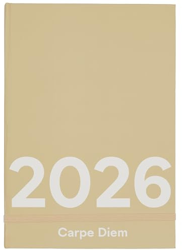 Design Letters 2026 Kalender 15x21 cm | Skrivbordskalender med 144 klistermärken | Tillverkad med FSC-certifierat papper och inbunden | Perfekt som familjekalender, bokkalender eller studentplanerare