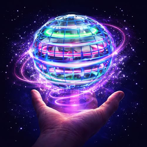 Flying Ball Orb Toy 2026, Hover Ball Pro UFO RGB Spinner, Hand-Controlled Magic Boomerang Mini Drone for Kids