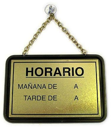 Rotulauto - Placa Horario-Gracias XS/Visit.Pl. Dorado Formal