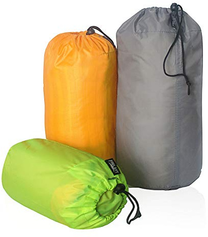 Frelaxy Stuff Sack Set 3-Pack (3L&5L&9L), Ultralight Ditty Bags with Dust Flap for Traveling Hiking Backpacking …