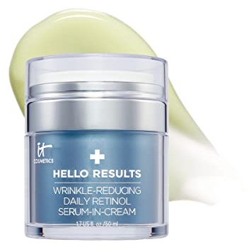 IT Cosmetics Hello Results Wrinkle Reducing Daily Retinol Serum-in-Cream - Straffende & Anti-Aging Retinol Gesichtscreme mit Niacinamid, Vitamin B5 & Vitamin E - 50,3 ml