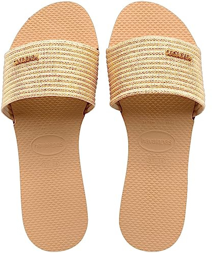 Havaianas Damen You Malta Metallic Flache Schuhe Sandalen Gold 41-42 EU (EU 43/44)