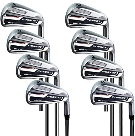 POSSOT Golf Irons Individual, Golf Iron Set for Men (5,6,7,8,9 and Piching Wedge Right Handed with Regular Flex Steel Shaft, WHI-711