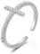 Bellitia Jewelry 925 Sterling Silber Kreuz Ring, Verstellbarer Ring Zirkonia Ring für Frauen Schmuck Geschenk