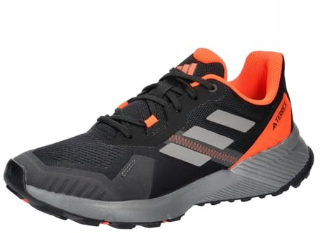 adidas Terrex Soulstride Trail Running Shoes, Zapatillas para Hombre, Core Black Grey Four Solar Red, 42 2/3 EU