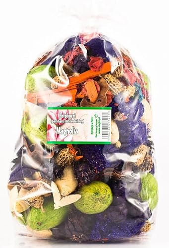 Potpourri Profumato alla Magnolia - Pacchetto Grande 1100 ml ≈ 150-190 g | Decorazione Floreale per la Casa | Fiori Secchi per Vaso, Soggiorno, Camera da Letto, Bagno | Aroma Sottile di Magnolia