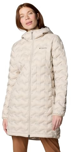 Columbia Women's Delta Ridge 2 Long Down Jacket, Puffer Down Jacket, Dark Stone, X-Large