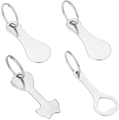 NestNook 4er Pack Einkaufswagenlöser, Einkaufschip Schlüsselanhänger Einkaufswagenchip Edelstahl Wagenchip Abziehbar mit Schlüsselring für Einkaufswagen