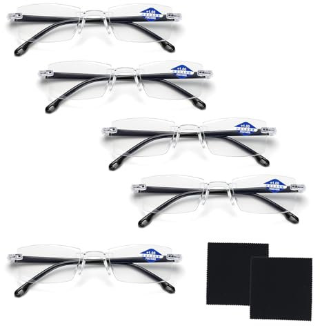 SMTelegance Intelligente Zoom Lesebrille,Autozoom-Lesebrille(5pcs),Intelligente Zoombrille Für Männer Und Frauen,Lesebrille Damen,Strahlungssicher Getrimmt Und Rahmenlos