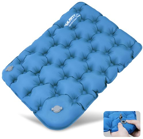 EULANT Inflatable Push-Press Seat Cushion,Lightweight Camping Air Sitting Pad,Portable Travel Air Cushion for Stadium Seat,Bleacher,Hiking,Climbing,Office,Airplane Car, Upgraded-blue