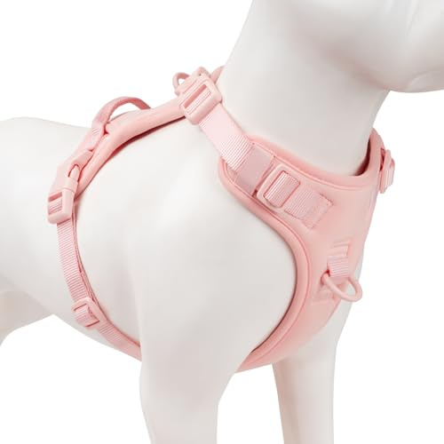 Sunraymascota No Pull Dog Harness, Puppy Vest with Front Clip for Small Medium Large Sized Dog(Light Pink,L)