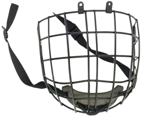 Fazvncv Casco da hockey completo Gabbia Casco da hockey in rete metallica Antiscratch Casco da hockey su ghiaccio Gabbia per adulti e giovani