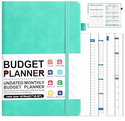 Nature Pulito Budget Planner Book, Undated Monthly Budget Book & Expense Tracker Notebook, 12-Month A5 Finance Organizer to Take Control of Your Money & Manage Finances Effectively