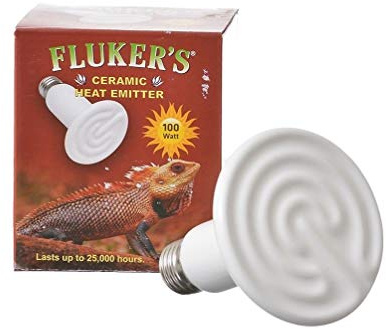 Fluker's Ceramic Heat Emitter, Natural Infrared Heating Bulb for Reptiles, 100 Watt