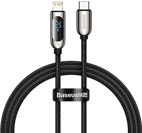 Baseus Display Schnellladekabel Type-C to IP 20W, 1m, schwarz