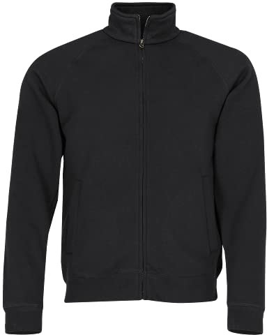 Fruit of the loom Herren Sportjacke Premium Sweat Jacket 203.01, Gr. Large, Schwarz (Black 101)