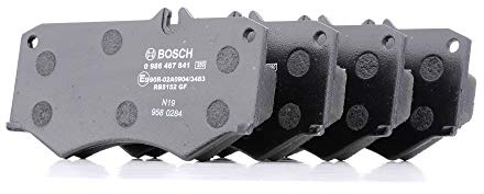 BOSCH Juego de pastillas de freno Delantero | Low-Metallic 0 986 467 841 Juego de pastillas de freno Compatible con VW LT 40-55 I Caja/Chasis 293-909 LT 40-55 I Furgón 291-512, MERCEDES-BENZ