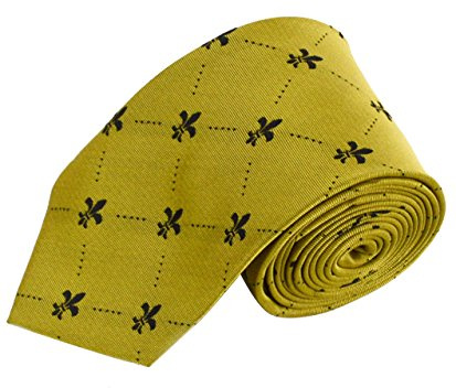 Royal Fleur De Lis Classic and Traditional Necktie, Luxurious Diamond Dotted Tie with a Satin Finish for Men.