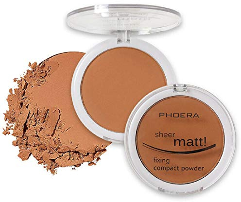 AQUAPURITY - PHOERA Sheer Matte Fixing Powder Makeup Base Fixer Setting Powder Foundation Fixing Compact Pressed Powder Long Lasting Make Up Fixer Skin Vitamin E Beauty Blender (207 Sand…)