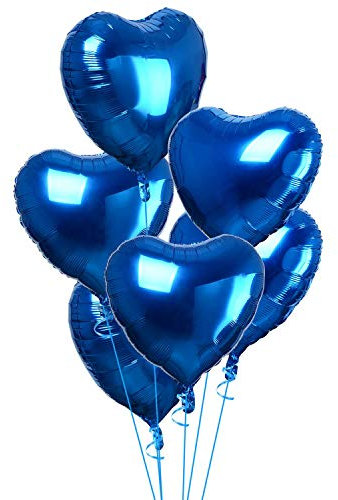 Ballons Herz Helium | FVCENT 30 Stück Herz Helium Luftballons Herzluftballons Heliumballon Folienballon Hochzeit Folienluftballon Geeignet Valentinstag (Navy blau)