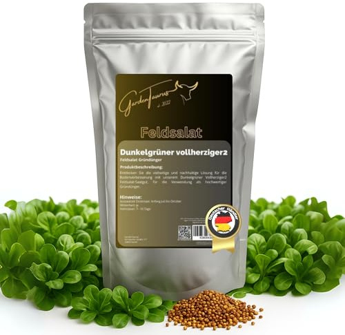 GardenTaurus® Feldsalat essbarer Gründünger, Inhalt für 400m², erzeugt viel Blattmasse, ideal als Gründüngung und zur Ernte, essbarer Salat (400m²)