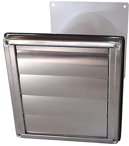 VentilationNord Mauerkasten Ø125 mit Rückstauklappe für Dunstabzug | Edelstahl-Wetterschutz-Lüftungsgitter mit Wandabdichtung | mit Insektenschutzgitter | Teleskoprohr Ø 125