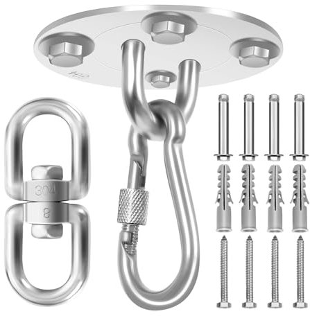 RealBrite Boxsack Halterung, Edelstahl Deckenhaken für Boxsäcke bis 450kg Tragekraft Bombenfeste Boxsack Wandhalterung, Ideale Deckenhalterung zur Boxsack Aufhängung