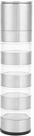 Tbest Set Lattine per Condimenti, Corpo Trasparente, Macinaspezie 4 in 1 in Acciaio Inossidabile Adatto per attività All'aperto con Borsa per il Trasporto per Barbecue Picnic