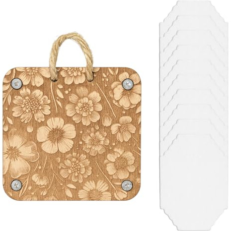 GNHG Kit Pressa per Fiori in Legno 6,5x6,5 cm – Pressa Compatta a 8 Strati per Fiori Essiccati – Set DIY con Carta Assorbente, Cartone e Viti – Conservazione Piante e Artigianato