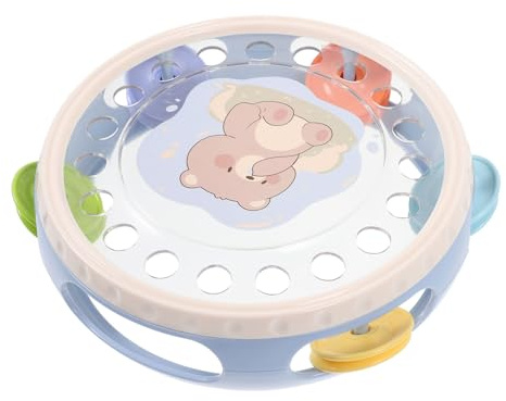 LOPUNER Tamburello Giocattolo Educativo in Plastico per Bambini 1 Anno, Strumenti Musicali Bambini 1 Anno, Portatile e Divertente lo Sviluppo Motorio delle Mani