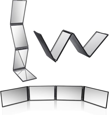 IANFAN 360 Grad Spiegel, 4 Wege Spiegel Tragbarer Kosmetikspiegel Kleiner Reisespiegel Faltbarer Taschenspiegel Makeup Mirror Klappspiegel Handspiegel für Make Up Reparatur von Frisuren Ausbesserungen