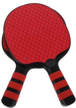 HEMOTON Raquetas de Ping Pong para Principiantes 2 Piezas, Pala de Tenis de Mesa Roja Superficie Antideslizante, Mango Ergonómico de Plástico Durable para Entrenamiento y Juego al